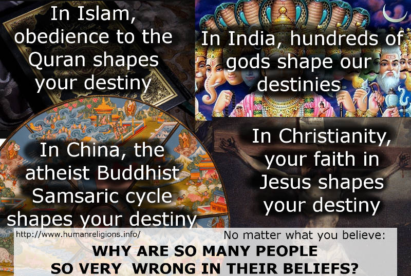 Showing different beliefs of four different religions. No matter what you believe why are so many people other so wrong?