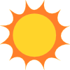 A simple icon representing the sun